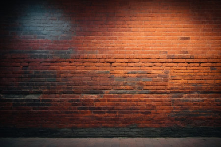 Brick wall with light and shadow, grunge background texture.の素材