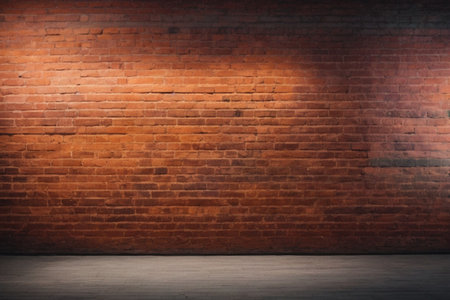 Brick wall and floor background. 3d rendering. Mock upの素材
