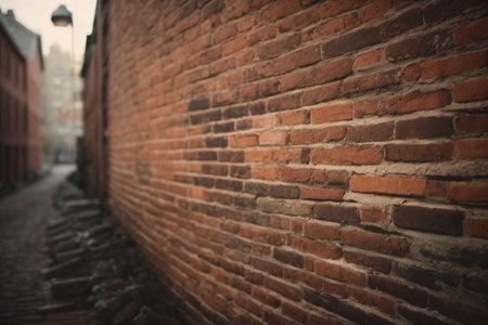 Brick wall in the city. Photo for your design. Vintage style.の素材