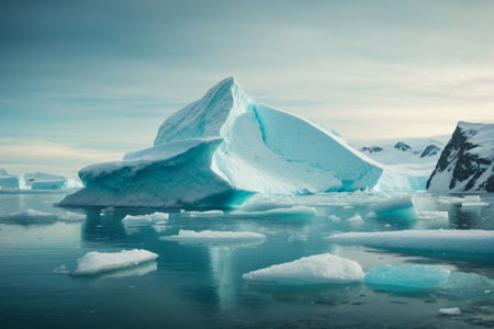 Antarctic icebergs in Ilulissat icefjord, Greenlandの素材