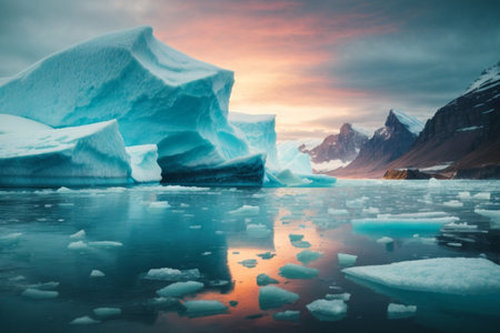 Icebergs in Glacier Lagoon, Iceland, Europe. Beautiful nature background.の素材