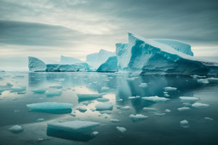 Icebergs in Jokulsarlon glacial lagoon, Icelandの素材