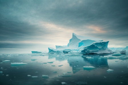 Icebergs in the Jokulsarlon lagoon, Icelandの素材