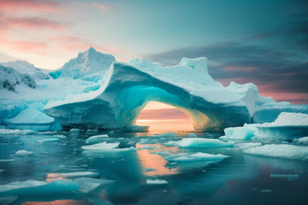 Iceberg in Jokulsarlon glacier lagoon, Icelandの素材