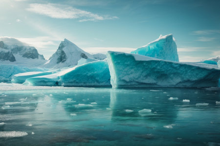 Icebergs in Jokulsarlon glacier lagoon, Icelandの素材