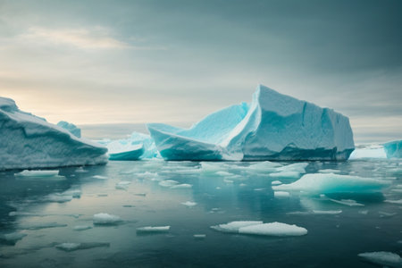 Icebergs in Jokulsarlon glacier lagoon, Icelandの素材