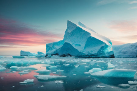 Iceberg in Jokulsarlon glacier lagoon, Icelandの素材