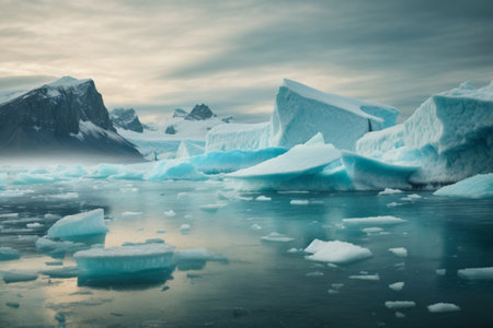 Icebergs in Ilulissat icefjord, Greenlandの素材