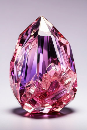 Brilliant amethyst on a white background. Studio shot.の素材