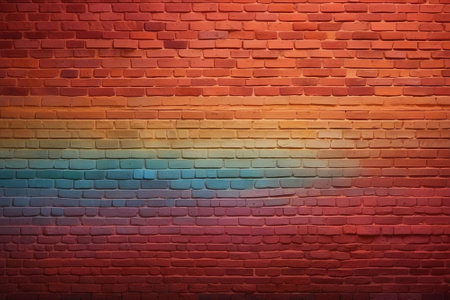 Colorful brick wall texture background. Vintage tone filter effect color style.の素材