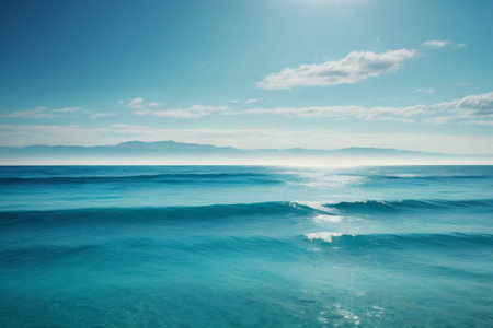 Beautiful seascape with turquoise sea and blue skyの素材