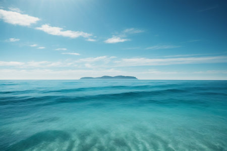Beautiful seascape with turquoise sea and blue skyの素材