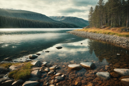 Mountain lake in the north of Russia. Mountain lake in the north of Russia.の素材