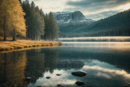 Lake in Yosemite National Park, California, United States of America.の素材