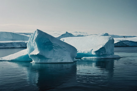 Antarctic icebergs in Ilulissat icefjord, Greenlandの素材