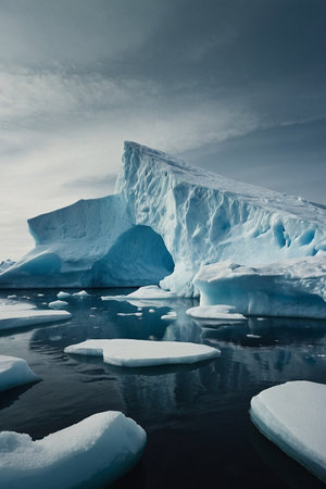 Antarctic icebergs in Ilulissat icefjord, Greenlandの素材