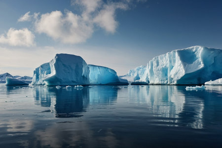 Floating icebergs in Glacier Lagoon, Antarctic Peninsula, Antarcticaの素材
