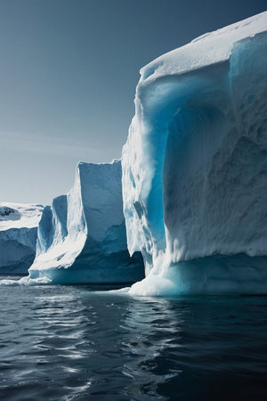 Icebergs in Antarctica. Global warming and climate change concept.の素材