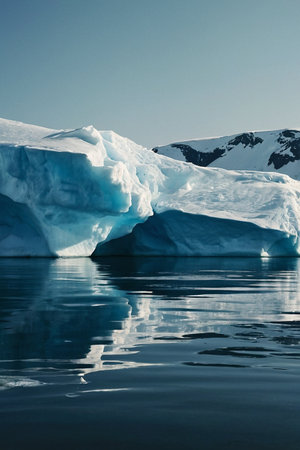 Antarctic icebergs in Glacier Lagoon, Antarctic Peninsula, Antarcticaの素材