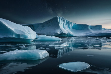 Icebergs in the Jokulsarlon lagoon, Icelandの素材