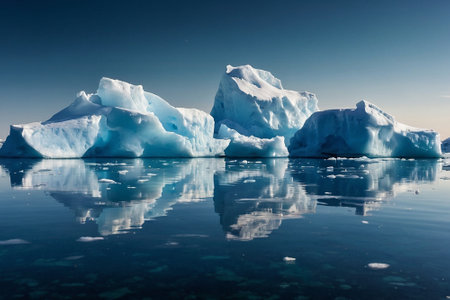 Icebergs in Jokulsarlon glacial lagoon, Icelandの素材