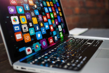 Apple Computers website on laptop screen.の素材