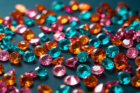 Colorful diamonds on a dark background close-up macro photography.の素材