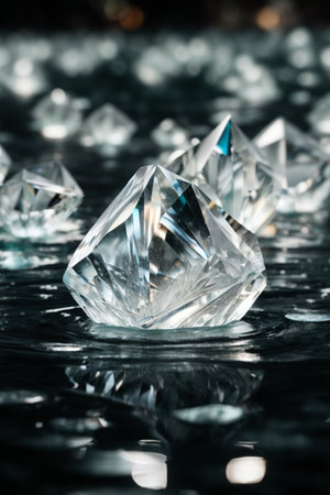 crystal on a dark background, macro photo with shallow depth of fieldの素材