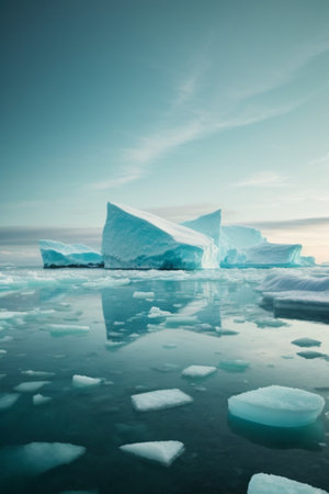 Icebergs in Jokulsarlon glacial lagoon, Icelandの素材