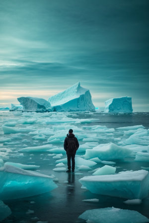 Iceberg in Jokulsarlon glacial lagoon, Icelandの素材