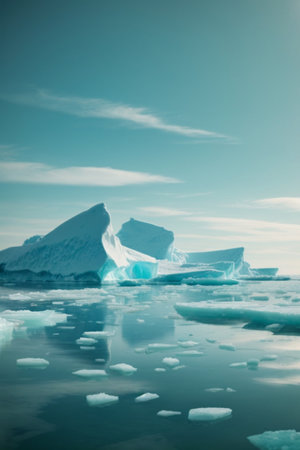 Icebergs in Jokulsarlon glacial lagoon, Icelandの素材