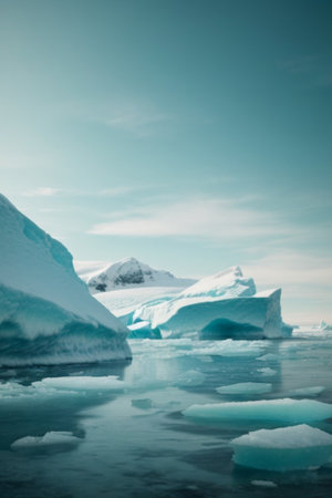 Icebergs in Jokulsarlon glacier lagoon, Icelandの素材
