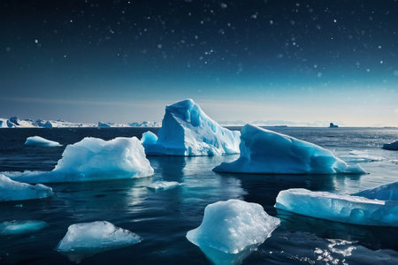 Icebergs floating in the Jokulsarlon lagoon, Icelandの素材