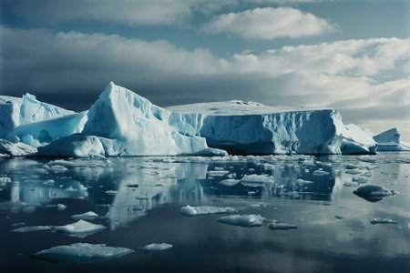Icebergs in Antarctica. Global warming and climate change concept.の素材