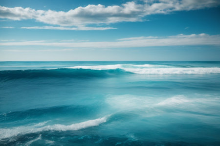 beautiful seascape with blue sea and sky, nature seriesの素材