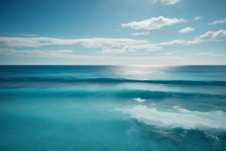 Beautiful seascape with turquoise water and blue skyの素材