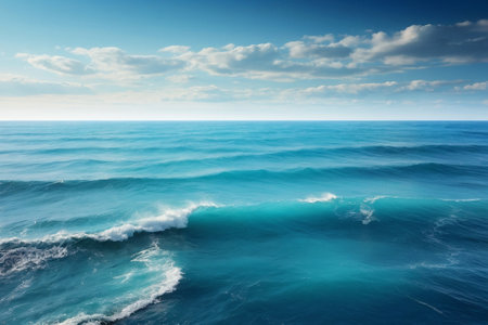 Beautiful seascape with blue sea and sky. Composition of nature.の素材