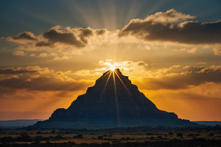 Sunset over Monument Valley National Park, Arizona, United States.の素材