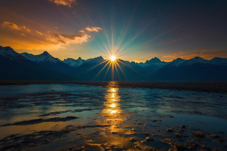 Sunset at Mount Cook National Park, South Island, New Zealandの素材