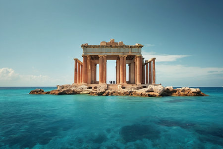 Temple of Concordia at the Acropolis in Athens, Greeceの素材