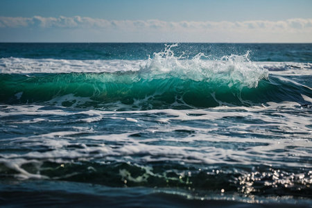 Waves breaking on the shore of the Atlantic Ocean in Tenerifeの素材