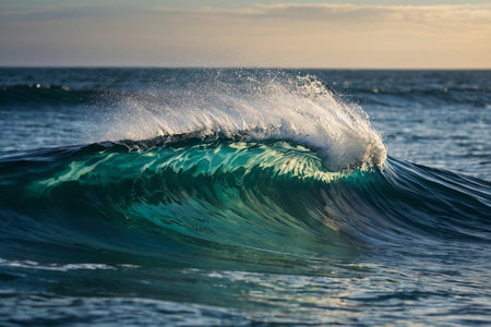 Ocean wave breaking on the coast of Oahu, Hawaii, USAの素材
