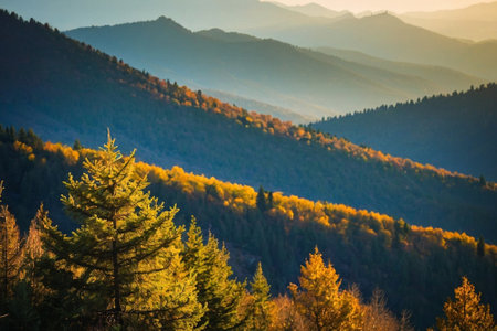 Beautiful autumn landscape in the Carpathian mountains. Ukraine, Europe.の素材