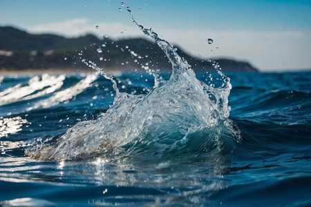 Splashes of water in the sea, splashes of water in the seaの素材