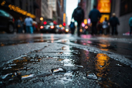 Rainy day in New York City, United States of America.の素材