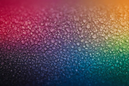 Raindrops on a colorful background. Raindrops on the glass.の素材