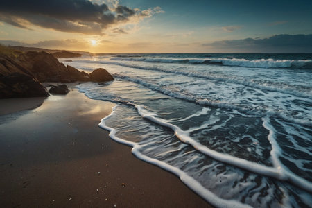 Beautiful sunset over the sea. Seascape. Nature composition.の素材