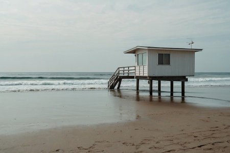 Wooden house on the beach at Khao Lak, Thailand.の素材