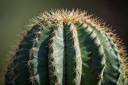 Close up of a cactus with sharp thorns and thornsの素材