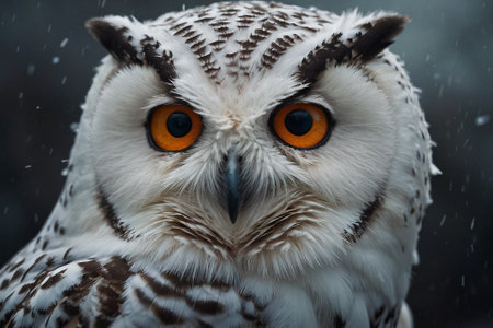 Snowy Owl - Bubo scandiacus close up portraitの素材